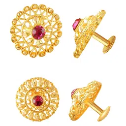Vighnaharta Set Of 2 Gold-Plated Cubic Zirconia-Studded Stud Earrings-picture-14