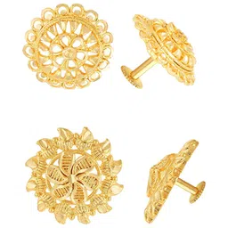 Vighnaharta Set of 2 Brass Floral-Shaped Stud Earrings-picture-10