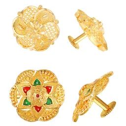Vighnaharta Set Of 2 Gold-Plated Stud Earrings-picture-16