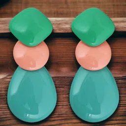 LUCKY JEWELLERY Gold Plated Contemporary Drop Earrings-picture-53