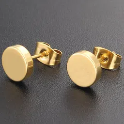 Peora Unisex Gold-Plated Stainless Steel Circular Shaped Studs-picture-13