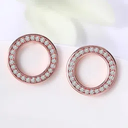 Peora Rose Gold Plated Circular Studs Earrings-picture-27
