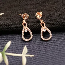 GIVA 925 Sterling Silver Rose Gold Plated Drizzle Drop Earrings image 1