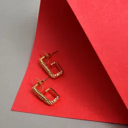 SOHI Gold-Toned Contemporary Studs Earrings-image-29
