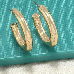 AMI Gold-Plated Circular Half Hoop Earrings-picture-41