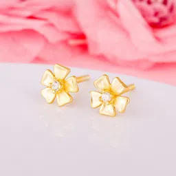GIVA 925 Sterling Silver Gold-Plated Floral Zircon Studs Earrings-picture-25