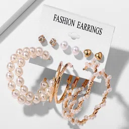 YouBella Set Of 6 Gold-Toned Contemporary Studs Earrings image 1