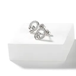 SHAYA 925 Silver CZ Leaf Shaped Studs Earrings image 1