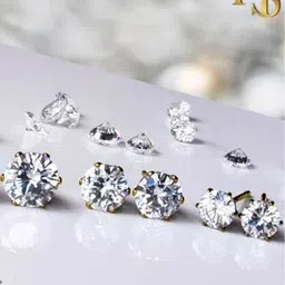 HighSpark Gold Plated Contemporary Studs Earrings-image-42