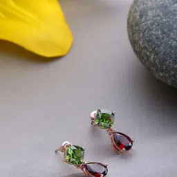 SOHI Gold Plated Contemporary Drop Earrings image 1