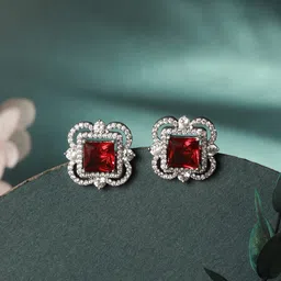 Saraf RS Jewellery Silver-Plated AD-Studded Earrings-picture-22