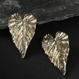 SOHI Gold-Plated Leaf Shaped Stud Earrings-picture-35