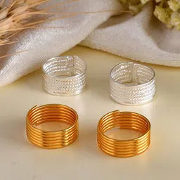 Silvermerc Designs Set Of 2 Gold-Plated Toe Rings-picture-39