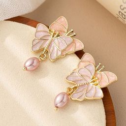MYKI Gold-Plated Contemporary Butterfly Drop Earrings-picture-47