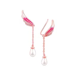 GIVA Contemporary Ear Cuff Rose Gold Flutter in Pink Earrings For Women-picture-28