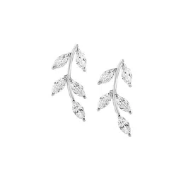 FIAN Sterling Silver Rhodium-Plated Cubic Zirconia Leaf Shaped cuff Earrings-picture-15