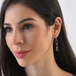 SOHI Purple Contemporary Ear Cuff Earrings-picture-29
