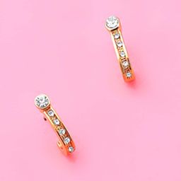 Estele Gold-Plated Contemporary Half Hoop Earrings-picture-3