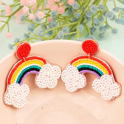 Crunchy Fashion Contemporary Beaded Drop Earrings-picture-51