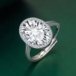 Designs & You Silver-Plated CZ-Studded Adjustable Finger Rings-picture-20