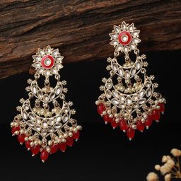 Saraf RS Jewellery Classic Kundan Studded Chandbalis Earrings-picture-24