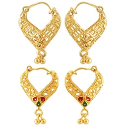 Vighnaharta Gold-Toned Floral Chandbalis Earrings-picture-25