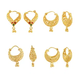 Vighnaharta Gold-Toned Floral Chandbalis Earrings-picture-35