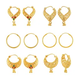 Vighnaharta Gold-Toned Floral Chandbalis Earrings-picture-33