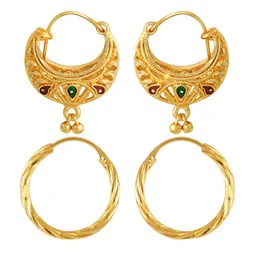 Vighnaharta Pack Of 2 Gold-Plated Earrings-picture-13