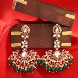 Priyaasi Gold Plated Kundan Contemporary Chandbalis-picture-12