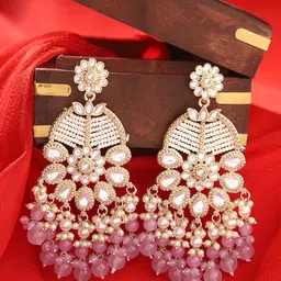Priyaasi Gold-Plated Contemporary Chandbalis Earrings-picture-50
