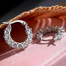 Jewels Galaxy Silver-Plated American Diamond-Studded Contemporary Chandbalis-picture-10
