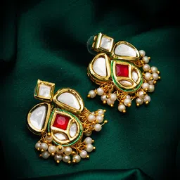 aadita Gold-Plated Contemporary Stud Earrings-picture-35