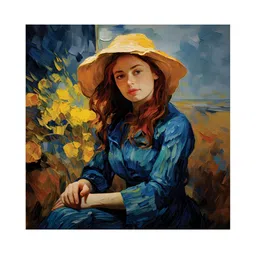 RANDOM Blue & Yellow Canvas Painting Wall Art-picture-22