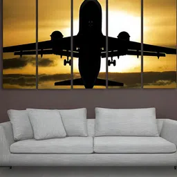 Casperme Black & Beige 5 Pieces Wooden Paintings Wall Arts-image-19