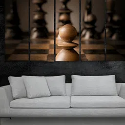 Casperme Beige & Brown 5 Pieces Chess Wooden Paintings Wall Arts-image-80