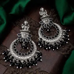 aadita Silver Chandbalis Style Drop Earrings-picture-21