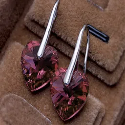 UNIVERSITY TRENDZ Silver Plated Crystal Classic Drop Earrings-picture-40