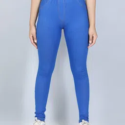 StyleStone Girls Blue Solid Cotton Jeggings-picture-20