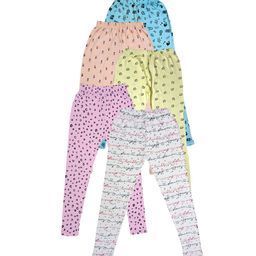IndiWeaves Girls Pack Of 5 Printed Pure Cotton Ankle Length Leggings-picture-10