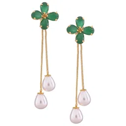 RATNAVALI JEWELS Floral Drop Earrings-image-51