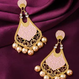 CELEBRAVO Brass-Plated Floral Drop Earrings-picture-33