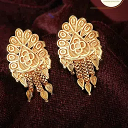 Vighnaharta Gold-Plated Floral Drop Earrings-picture-52