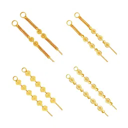 Vighnaharta Set Of 4 Gold-Plated Floral Ear Chains-image-25