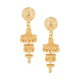 Vighnaharta Gold-Plated Floral Jhumkas-image-53