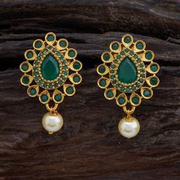 Kushal's Fashion Jewellery Gold-Plated Teardrop Shaped Drop Earrings-picture-22