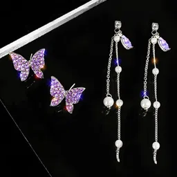 Krelin Silver-Plated Contemporary Drop Earrings-image-78