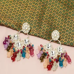 VATSALYA creation Gold-Plated Leaf Shaped Drop Earrings-picture-39