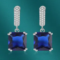 Designs & You Silver-Plated Square Drop Earrings image 1