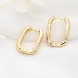 FIMBUL Gold Plated Stainless Steel Hoop Earrings-image-48